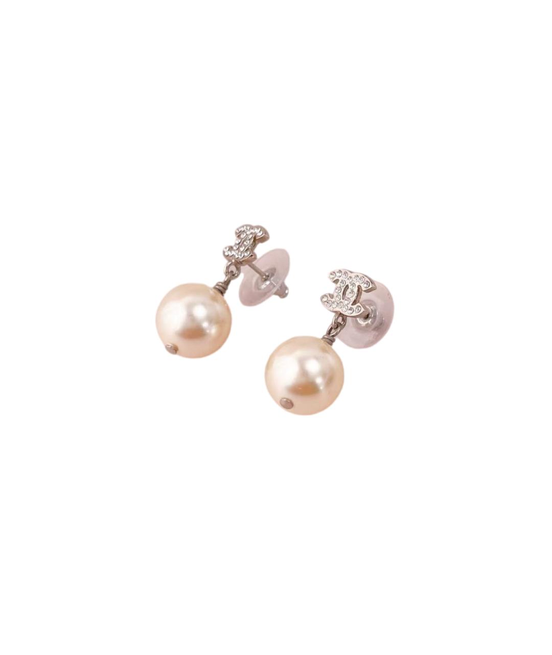 CHANEL Серебряные жемчужные серьги, фото 1