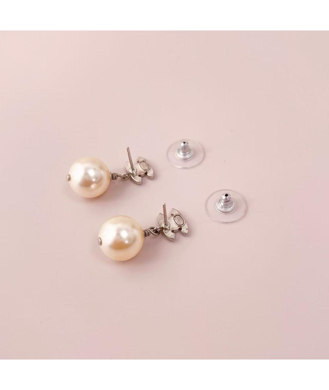 CHANEL Серебряные жемчужные серьги, фото 4