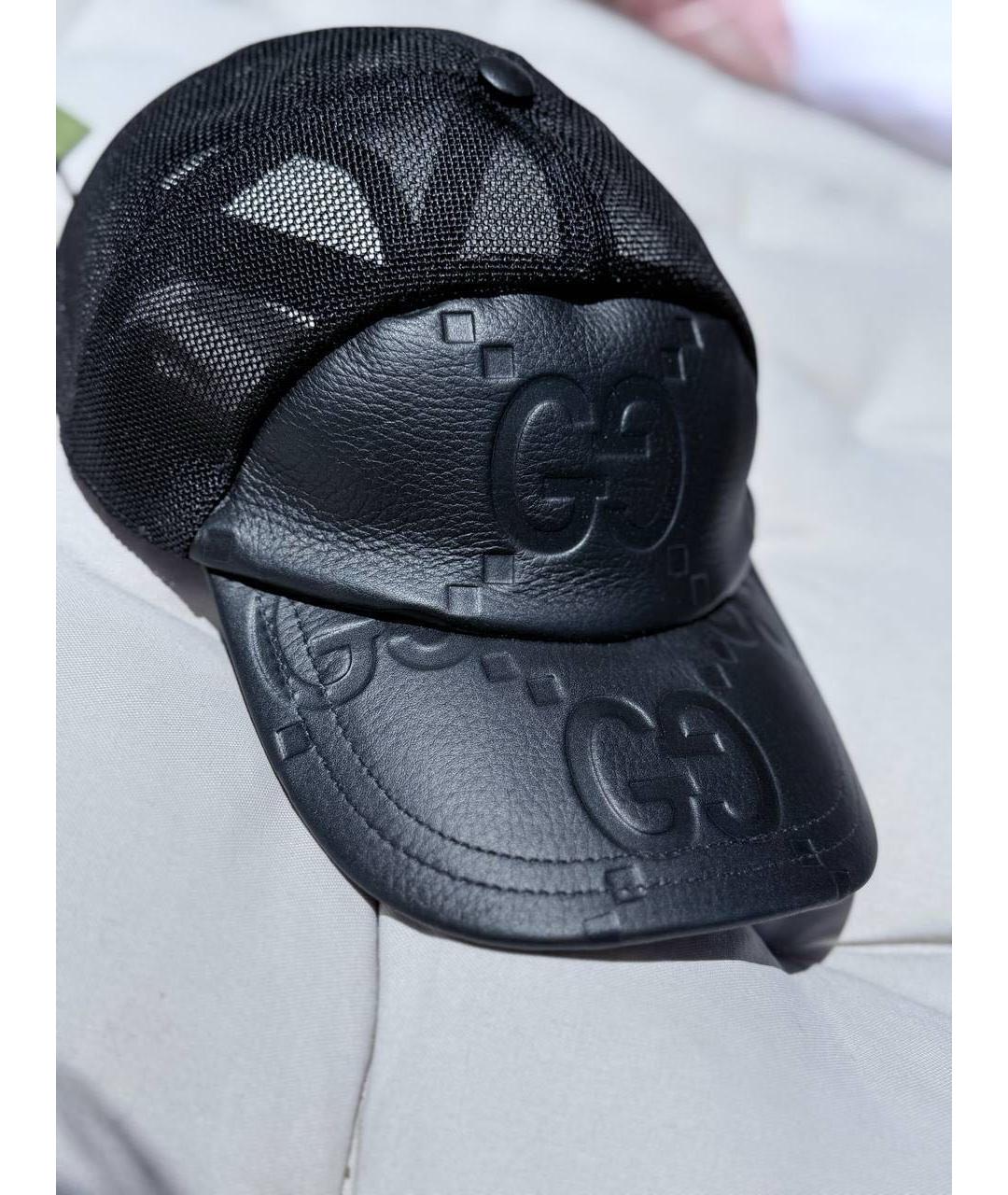 GUCCI Черная кожаная кепка/бейсболка, фото 2