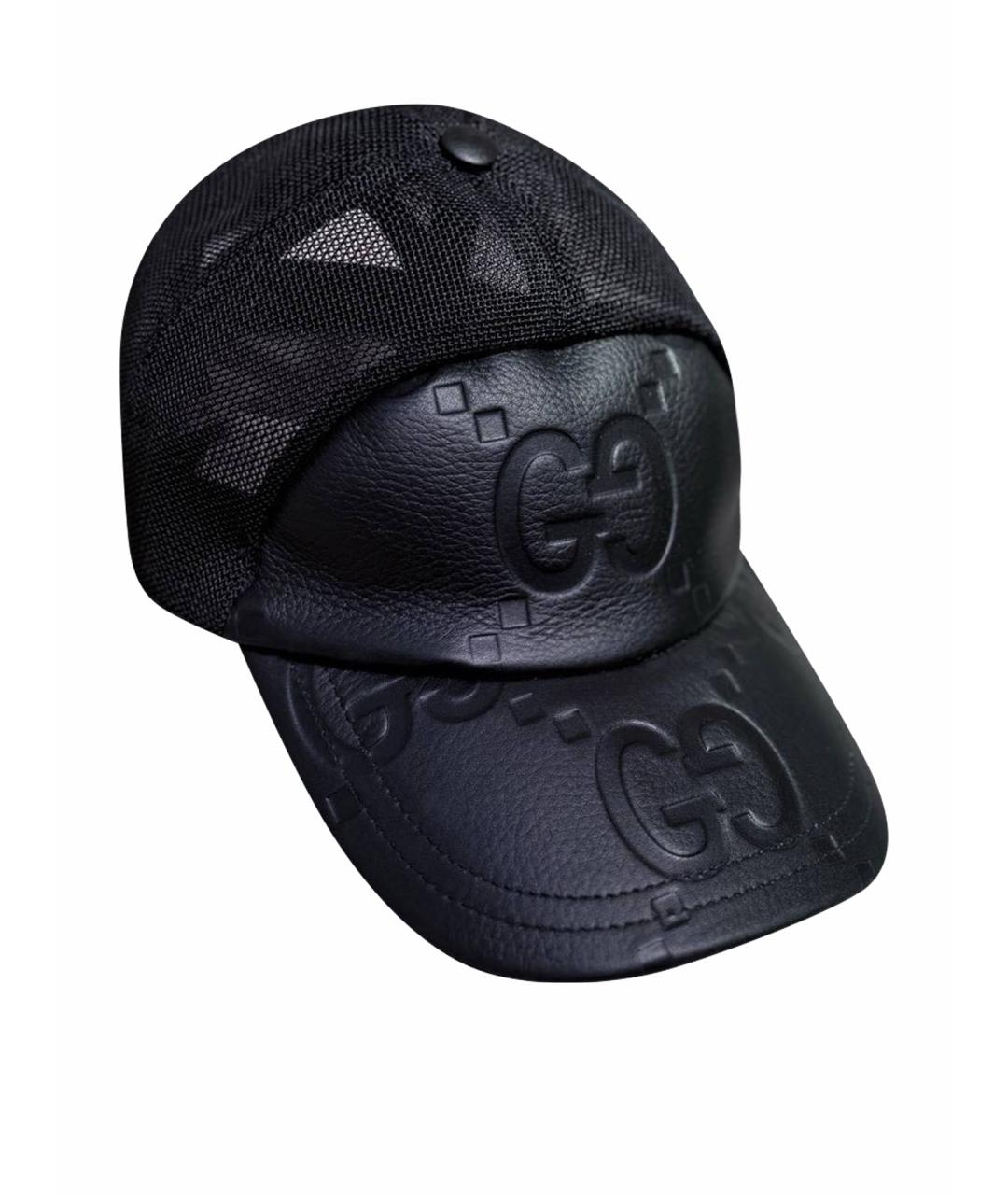 GUCCI Черная кожаная кепка/бейсболка, фото 1