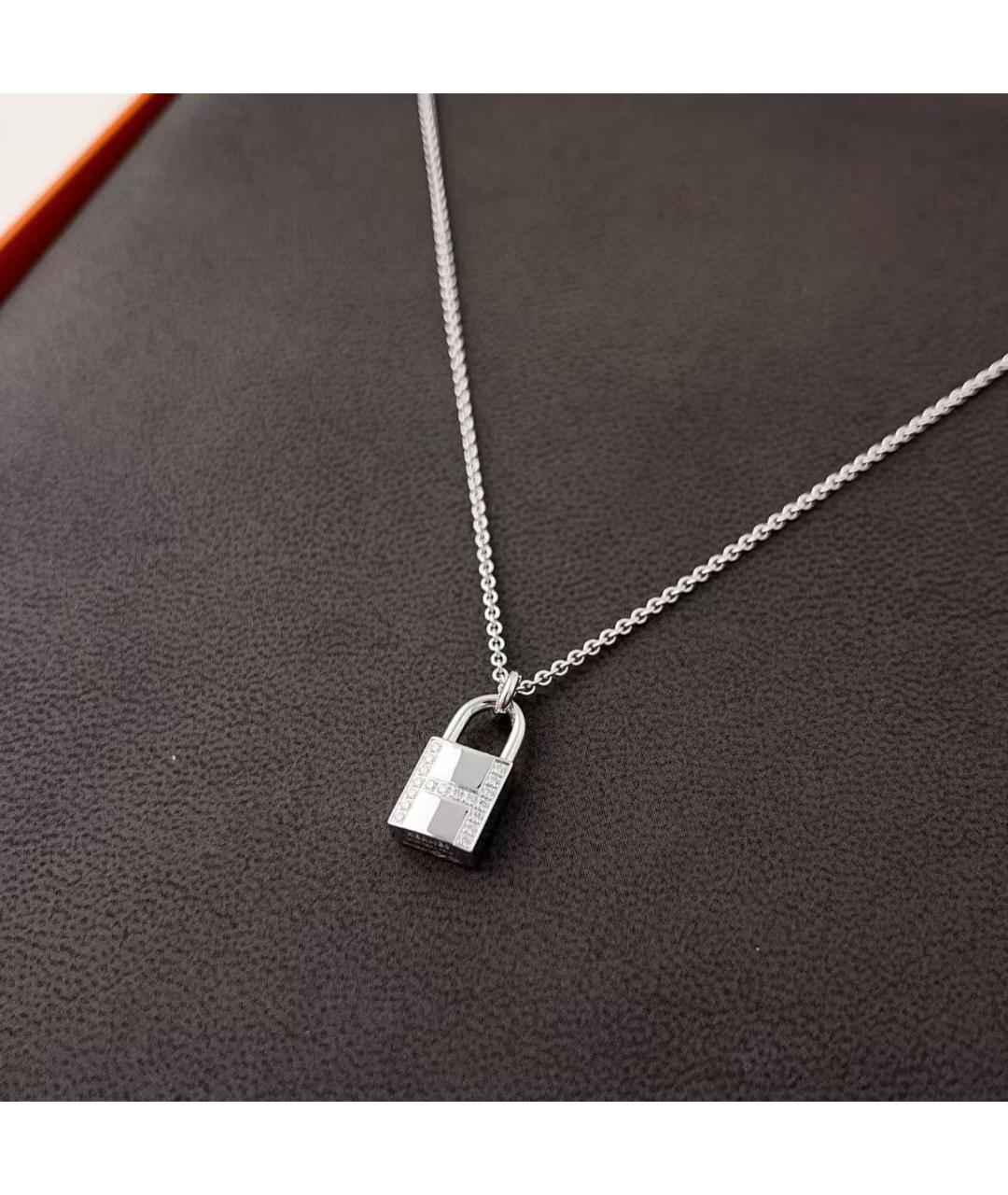 HERMES Серебряное колье из белого золота, фото 2