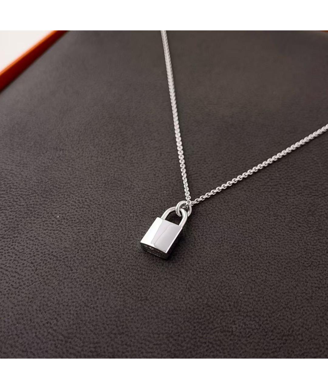 HERMES Серебряное колье из белого золота, фото 3