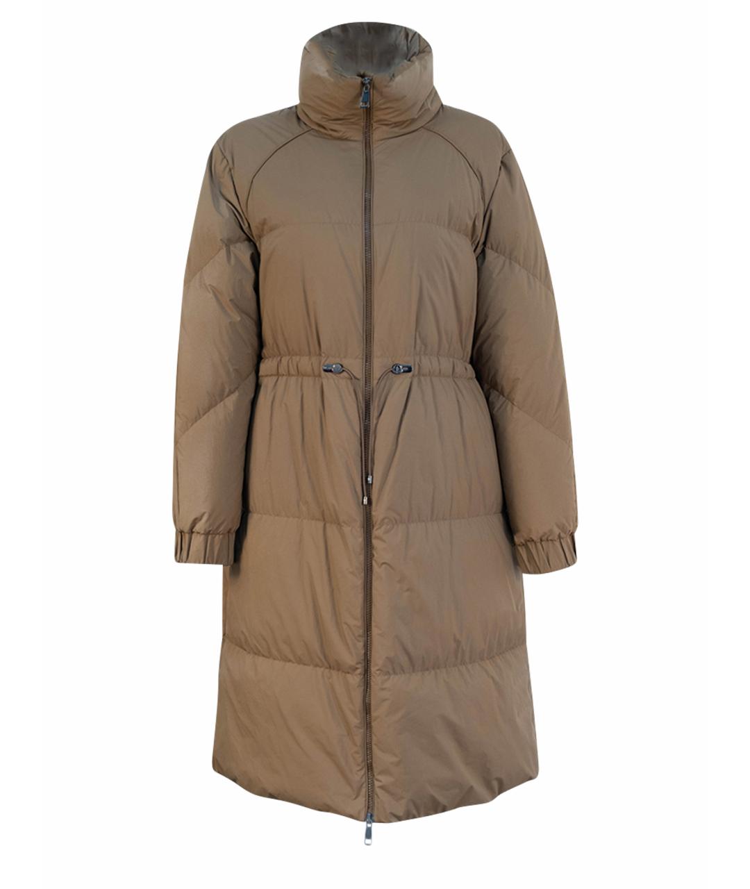 MONCLER Бежевый полиамидовый пуховик, фото 1