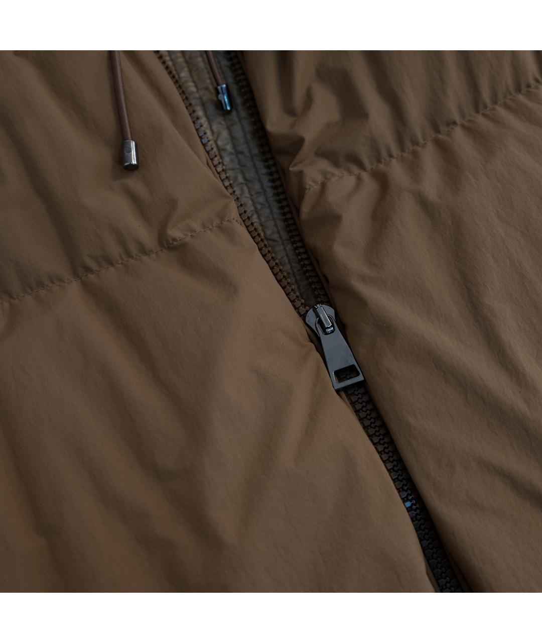 MONCLER Бежевый полиамидовый пуховик, фото 4