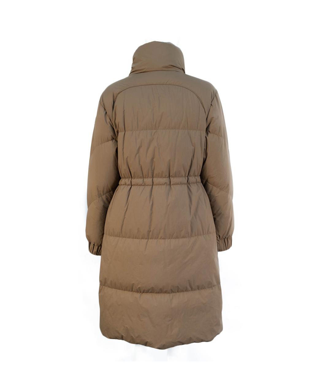 MONCLER Бежевый полиамидовый пуховик, фото 2