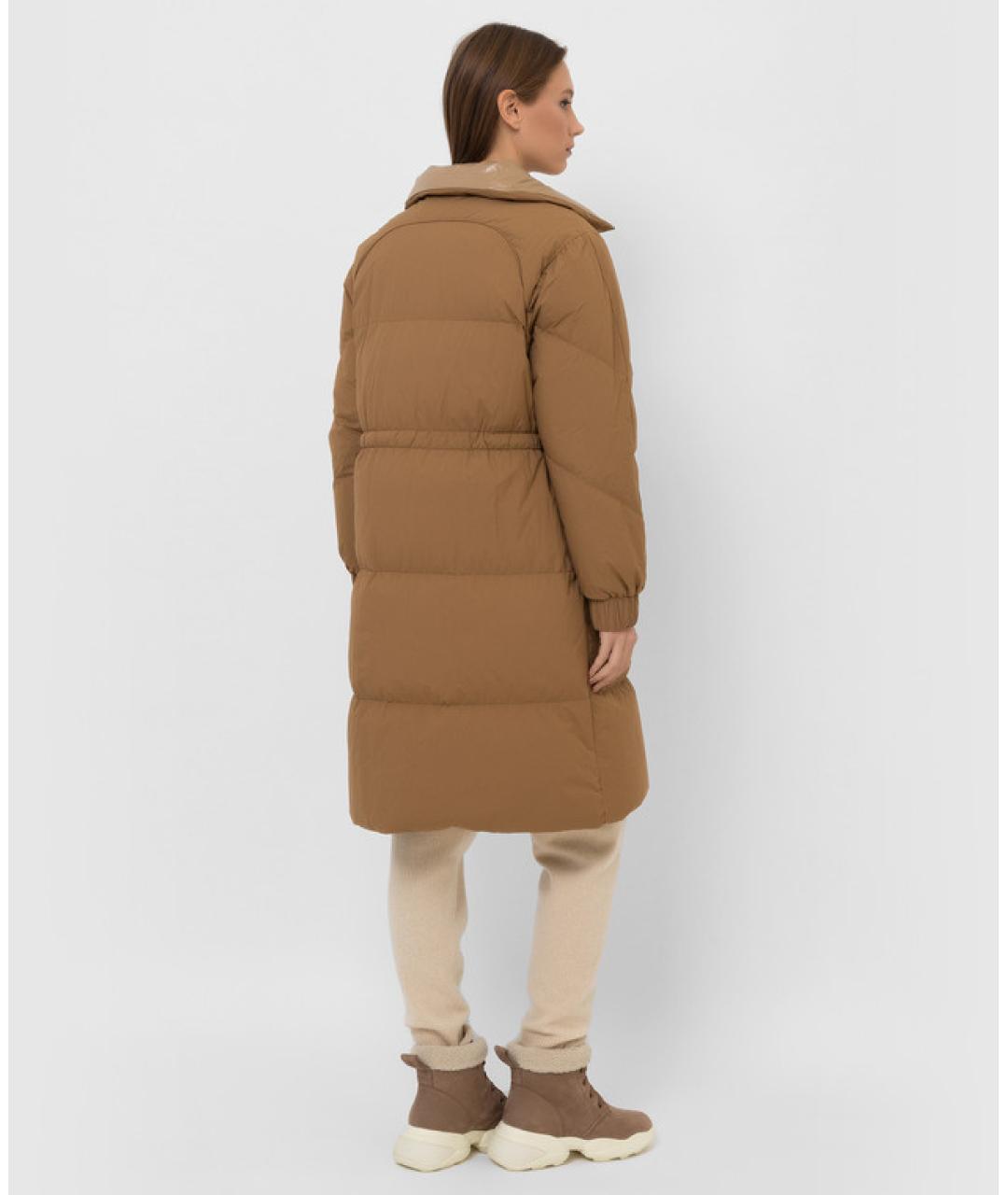 MONCLER Бежевый полиамидовый пуховик, фото 9