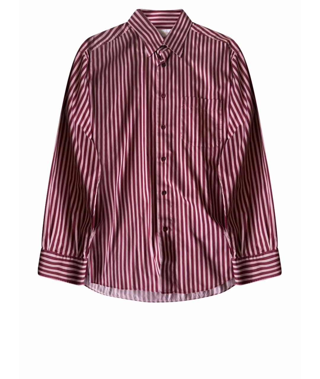 BRIONI Бордовая хлопковая классическая рубашка, фото 1