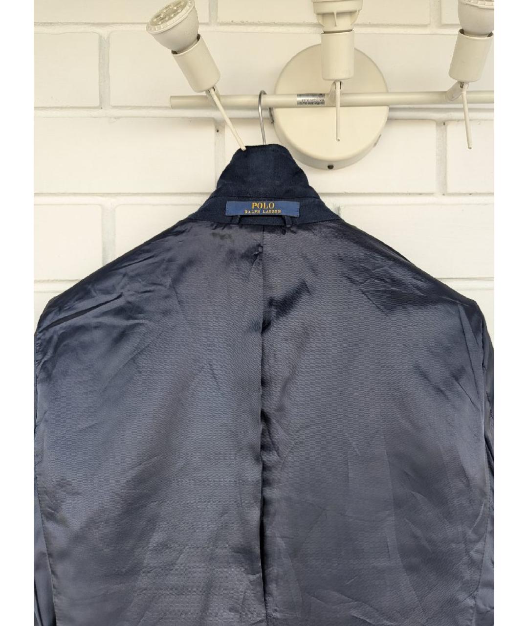 POLO RALPH LAUREN Темно-синий хлопковый пиджак, фото 3