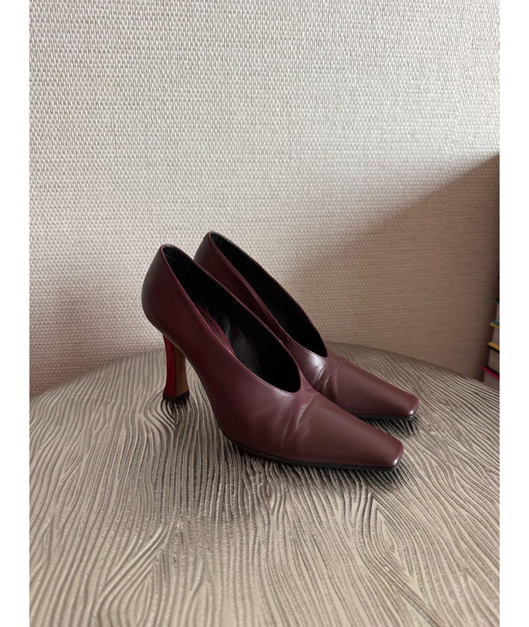 CELINE Бордовые кожаные туфли, фото 6