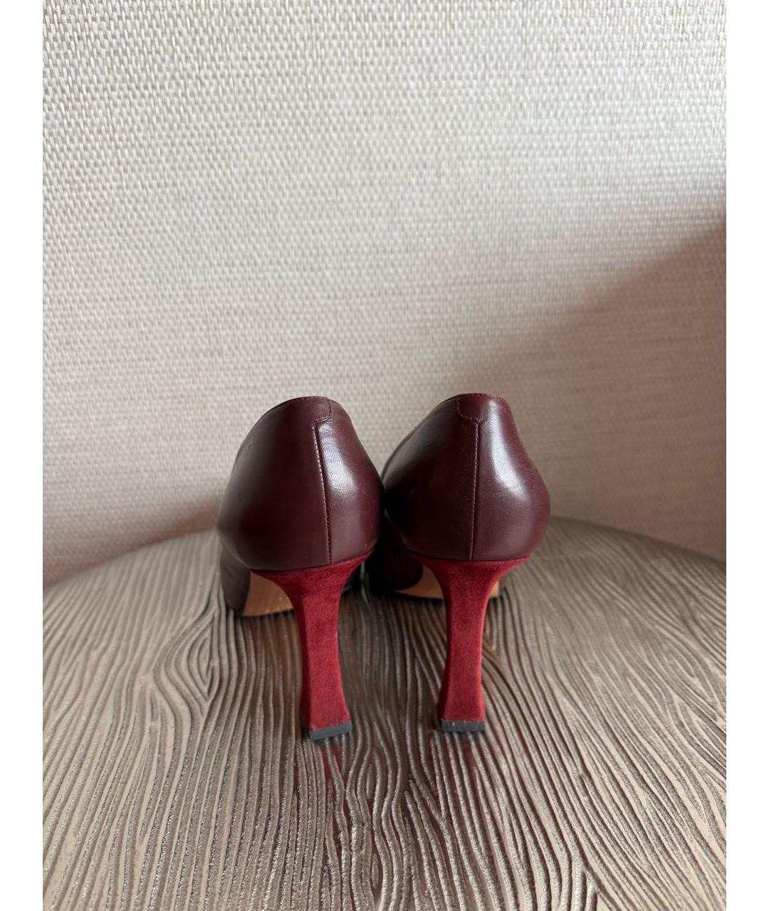 CELINE Бордовые кожаные туфли, фото 4