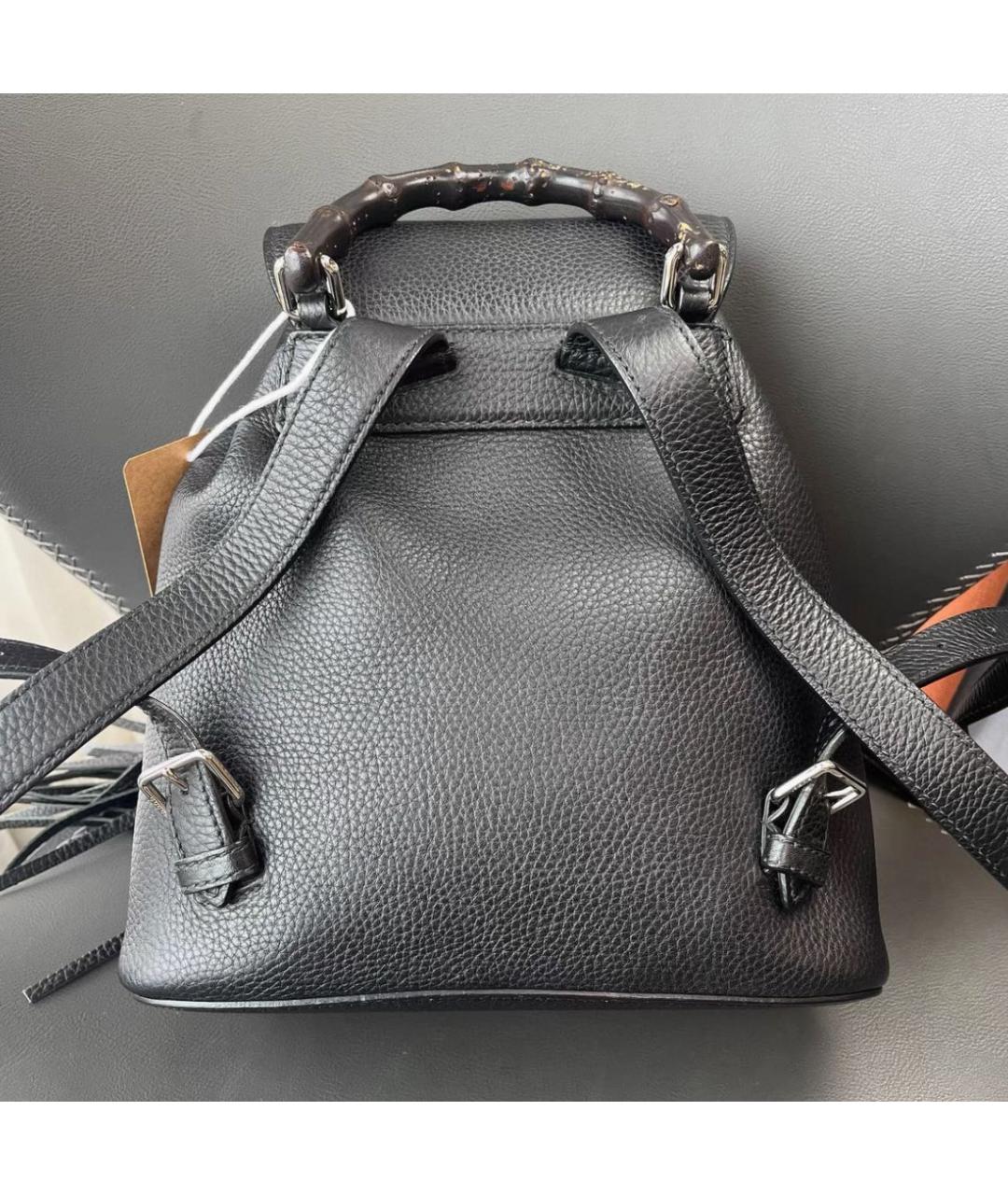 GUCCI Черный кожаный рюкзак, фото 3