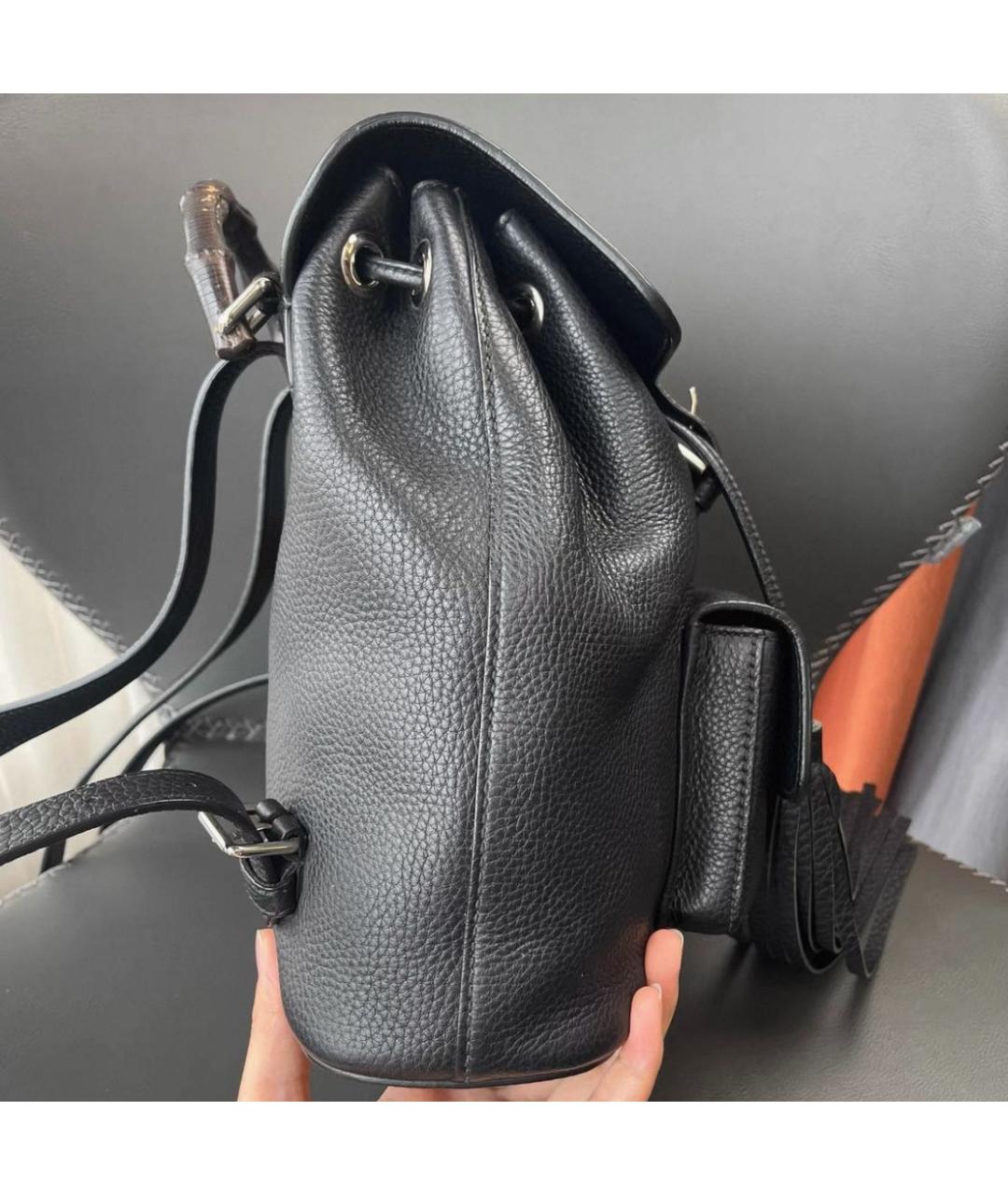 GUCCI Черный кожаный рюкзак, фото 4