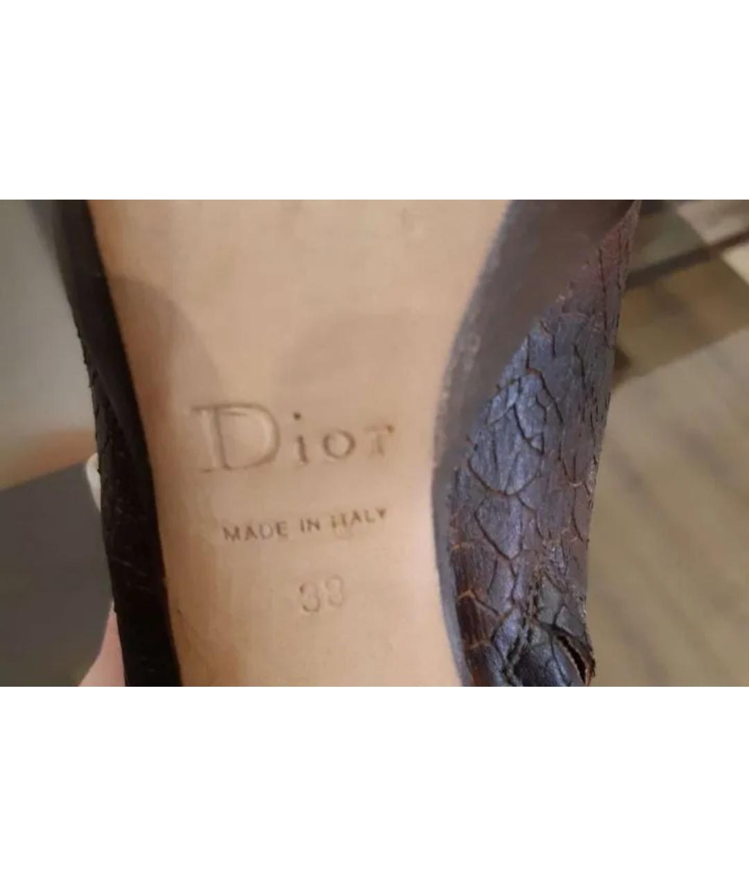 CHRISTIAN DIOR Коричневые ботильоны из экзотической кожи, фото 5