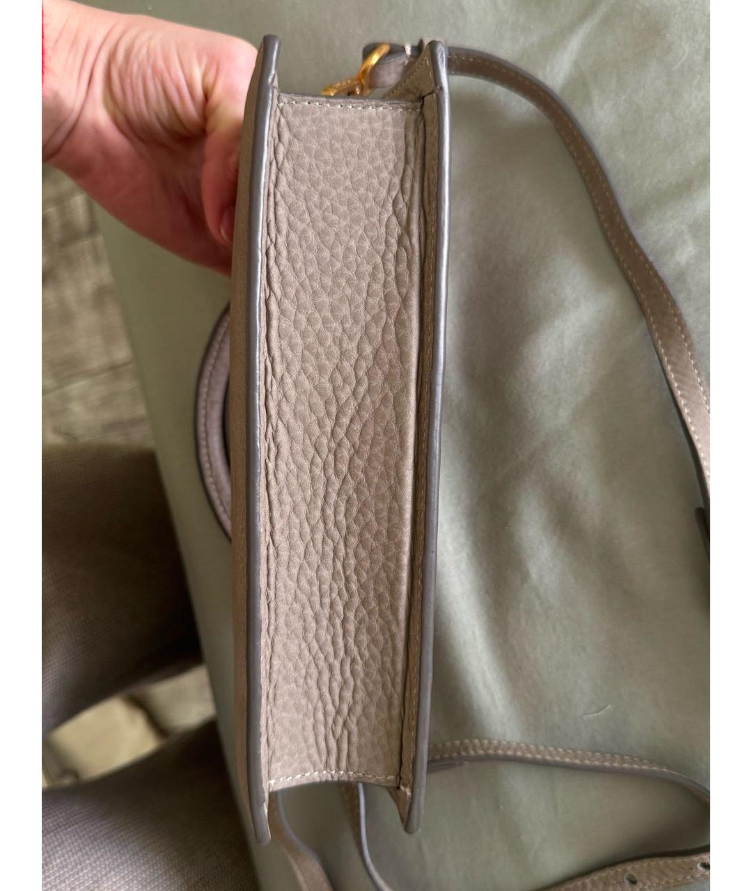 JACQUEMUS Бежевая кожаная сумка с короткими ручками, фото 7