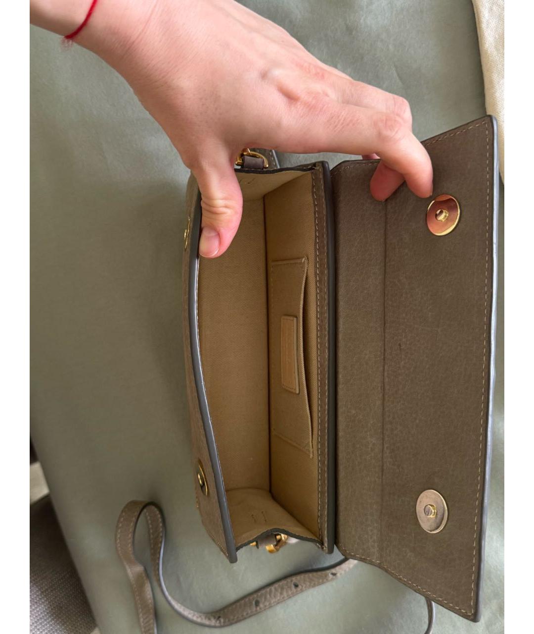 JACQUEMUS Бежевая кожаная сумка с короткими ручками, фото 5