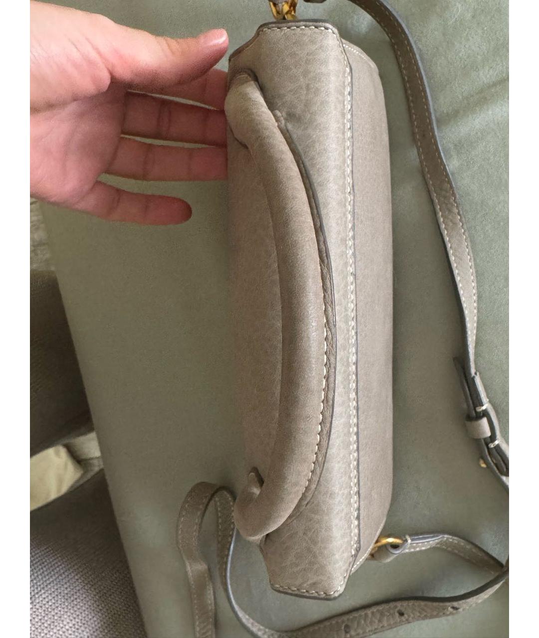 JACQUEMUS Бежевая кожаная сумка с короткими ручками, фото 6