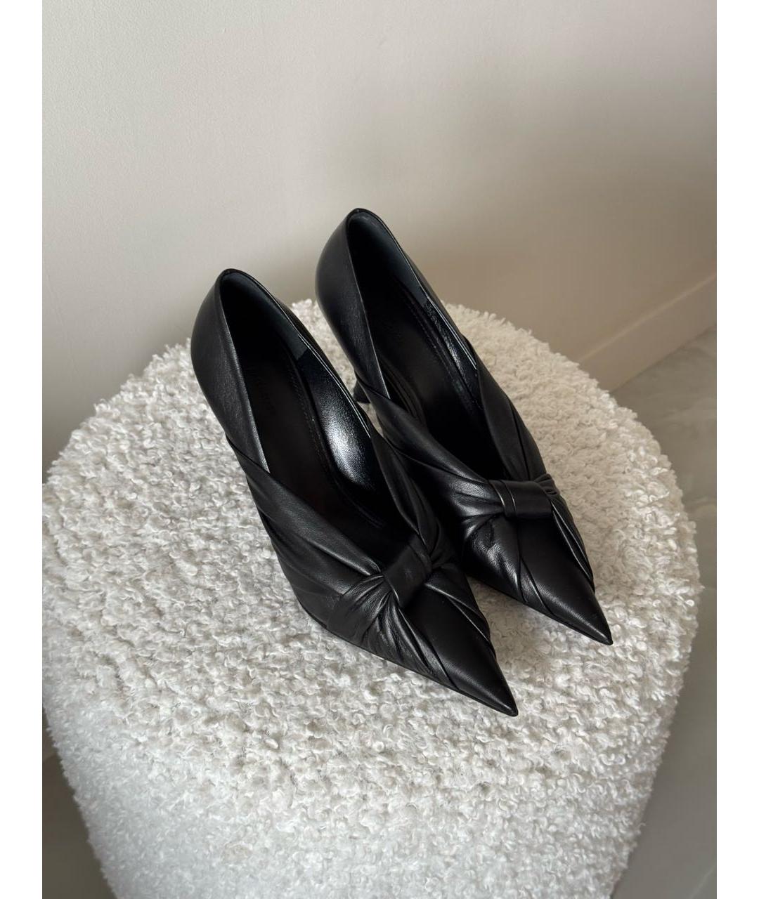 BALENCIAGA Черные кожаные туфли, фото 6