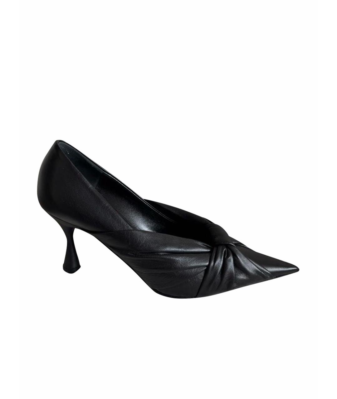 BALENCIAGA Черные кожаные туфли, фото 1