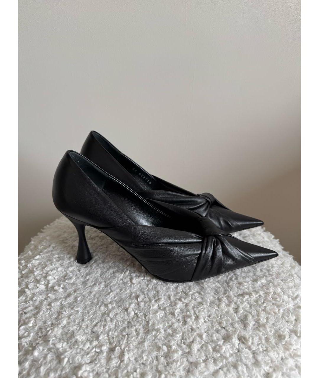 BALENCIAGA Черные кожаные туфли, фото 8