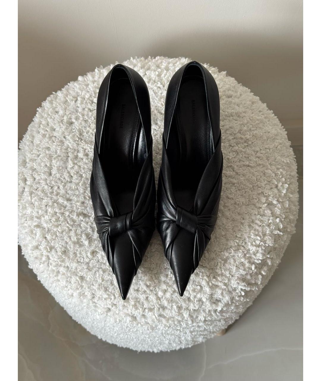 BALENCIAGA Черные кожаные туфли, фото 2