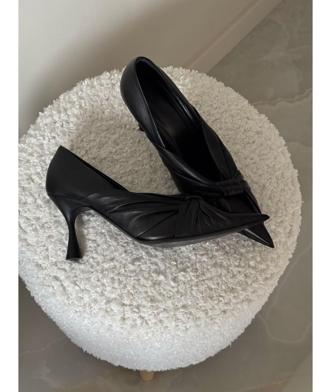 BALENCIAGA Черные кожаные туфли, фото 4