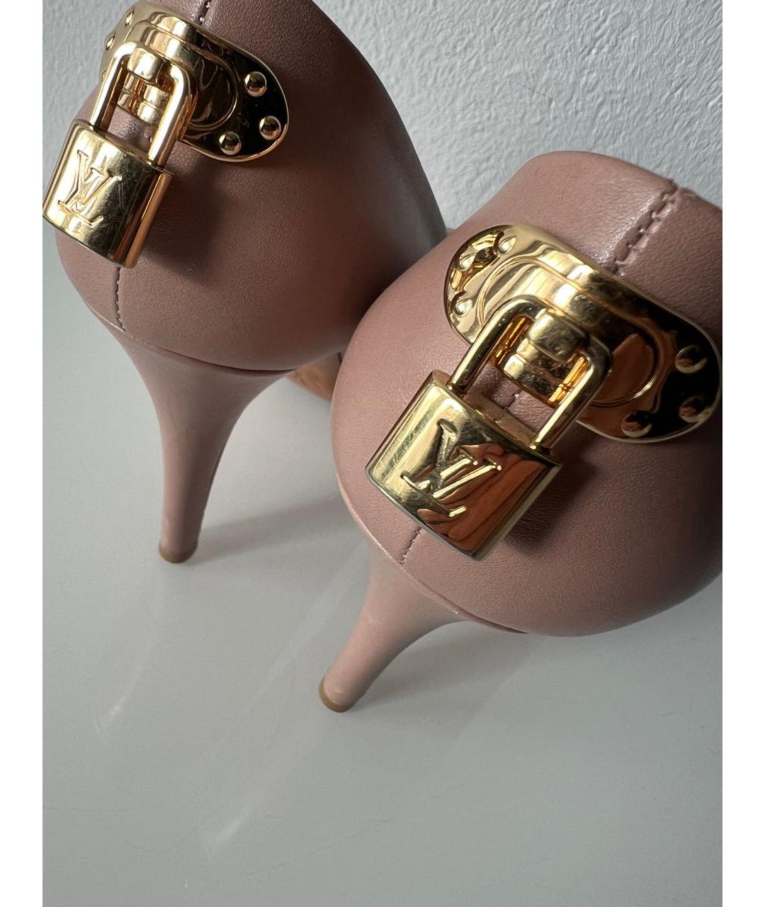 LOUIS VUITTON Розовые кожаные туфли, фото 3