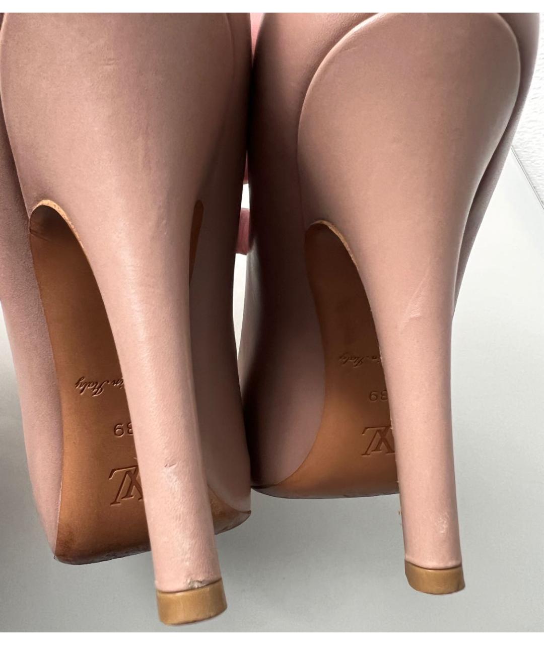 LOUIS VUITTON Розовые кожаные туфли, фото 5