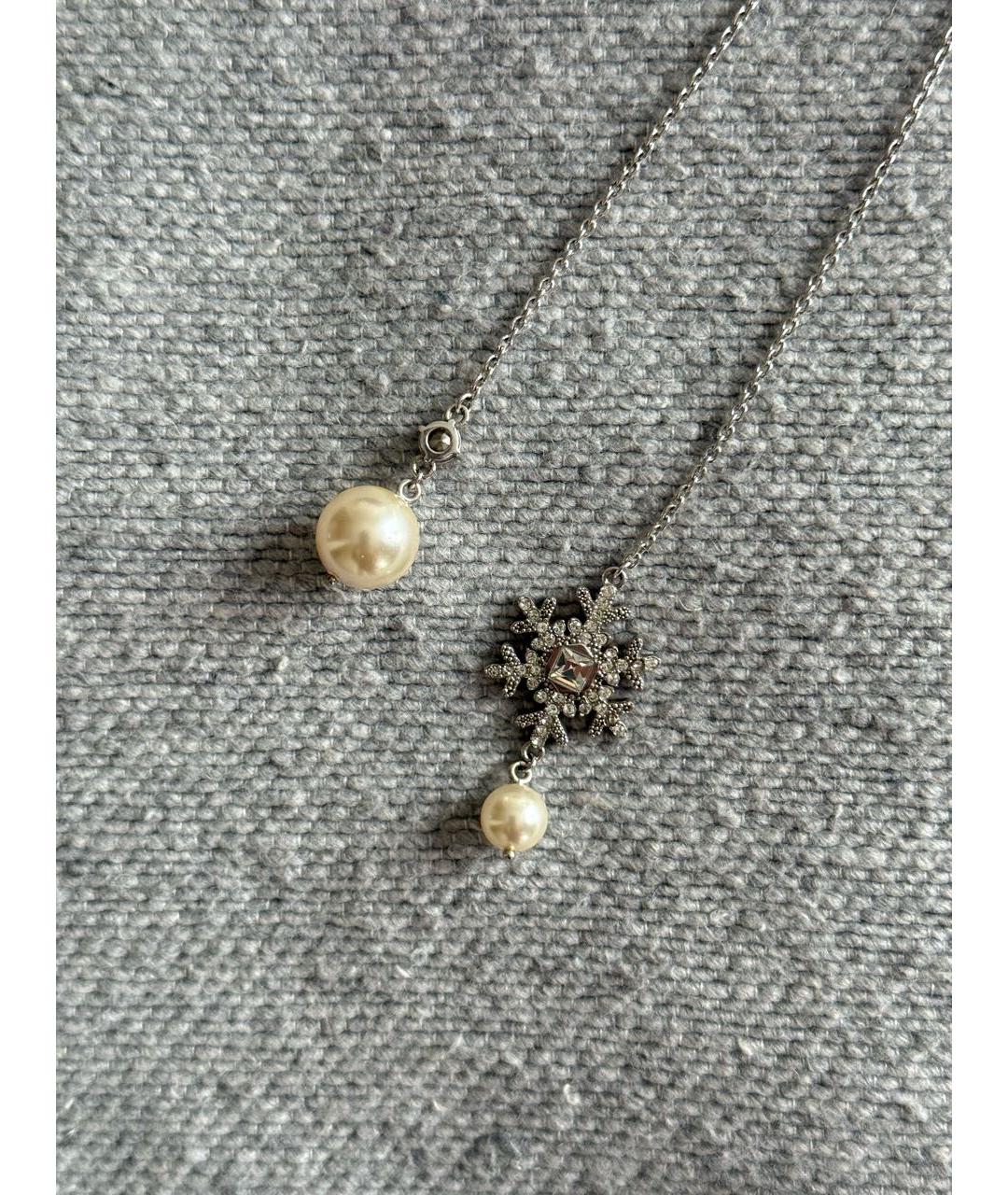 MIU MIU Серебряное металлическое колье, фото 4
