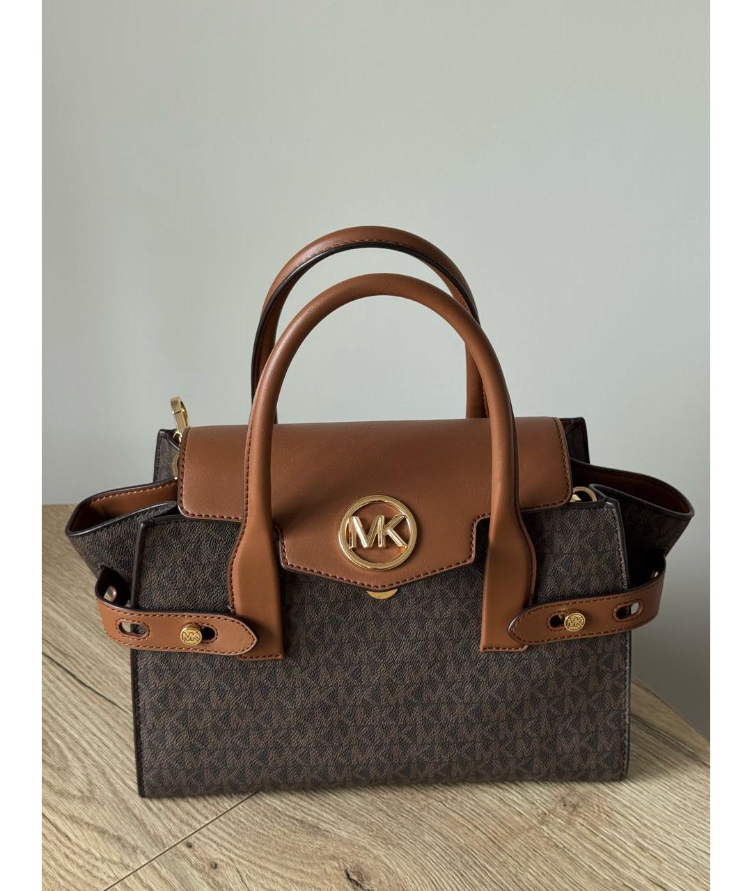 MICHAEL KORS Коричневая сумка с короткими ручками из искусственной кожи, фото 7