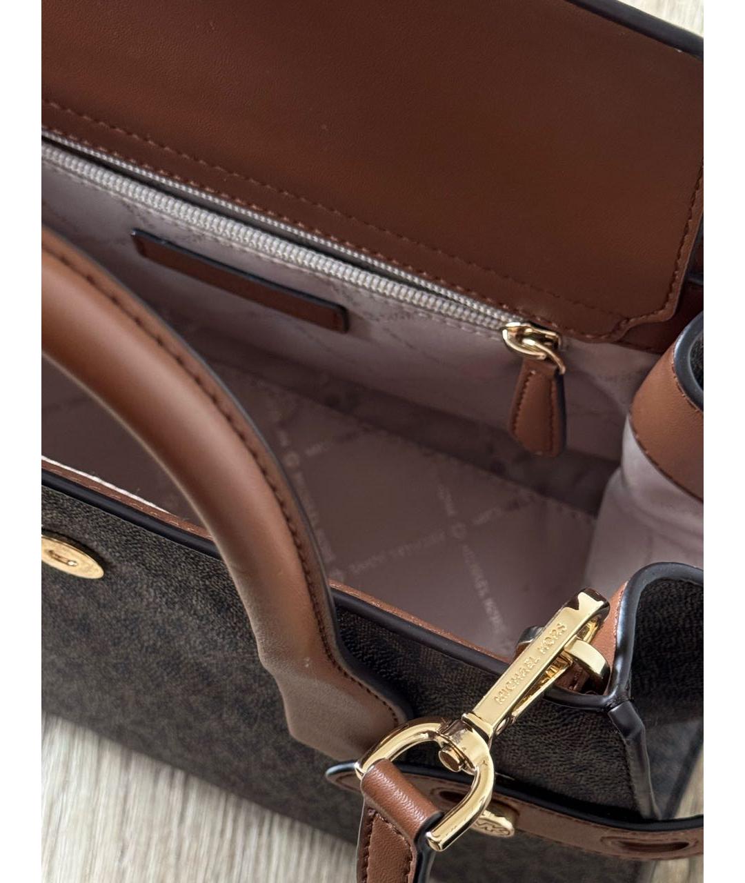 MICHAEL KORS Коричневая сумка с короткими ручками из искусственной кожи, фото 4