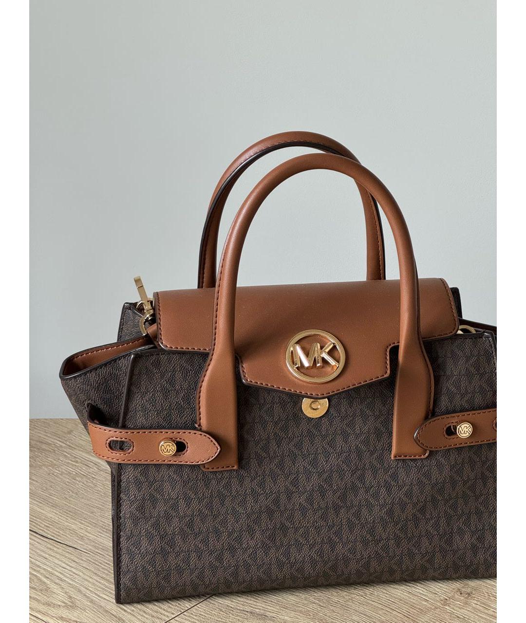 MICHAEL KORS Коричневая сумка с короткими ручками из искусственной кожи, фото 6