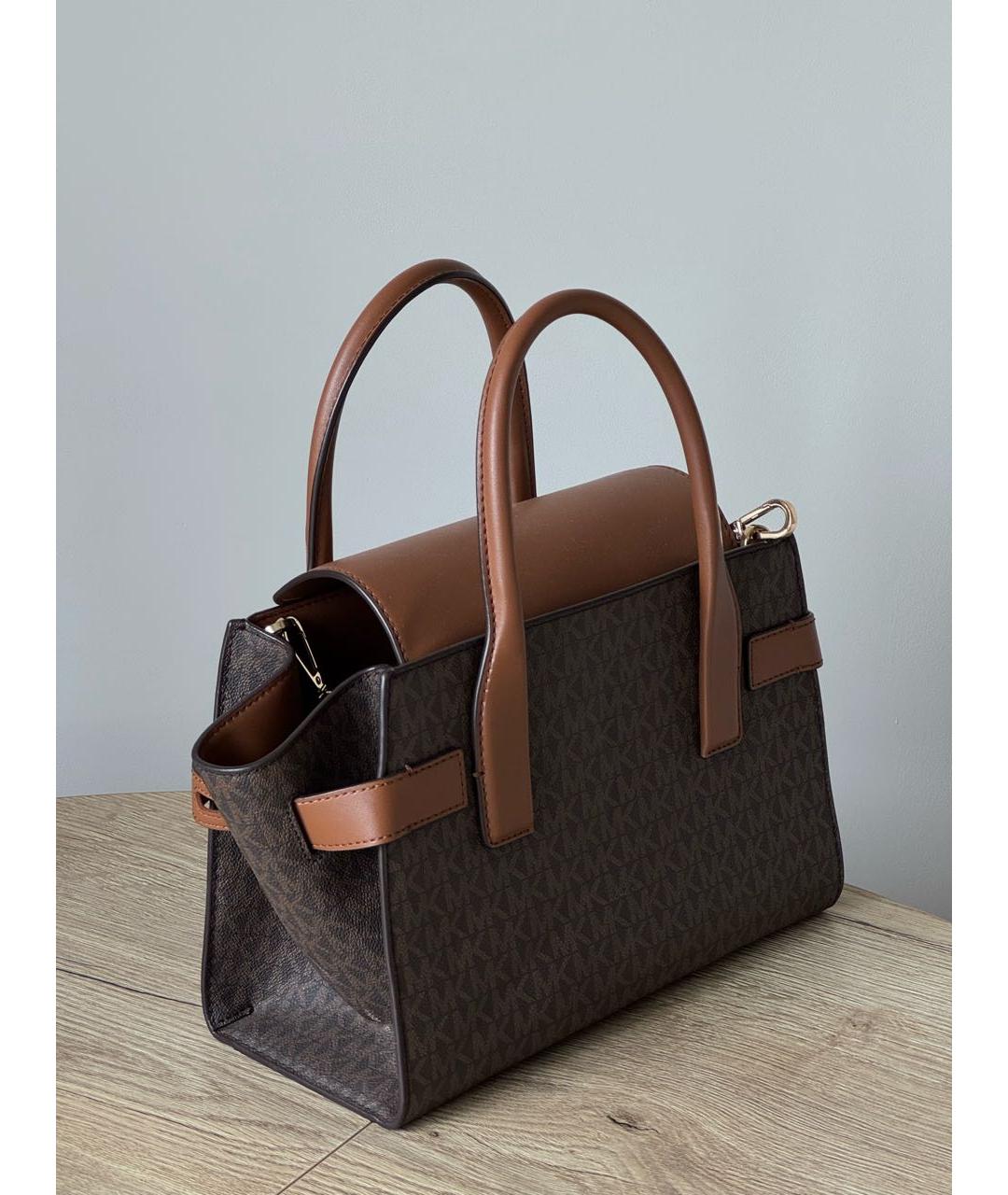 MICHAEL KORS Коричневая сумка с короткими ручками из искусственной кожи, фото 2