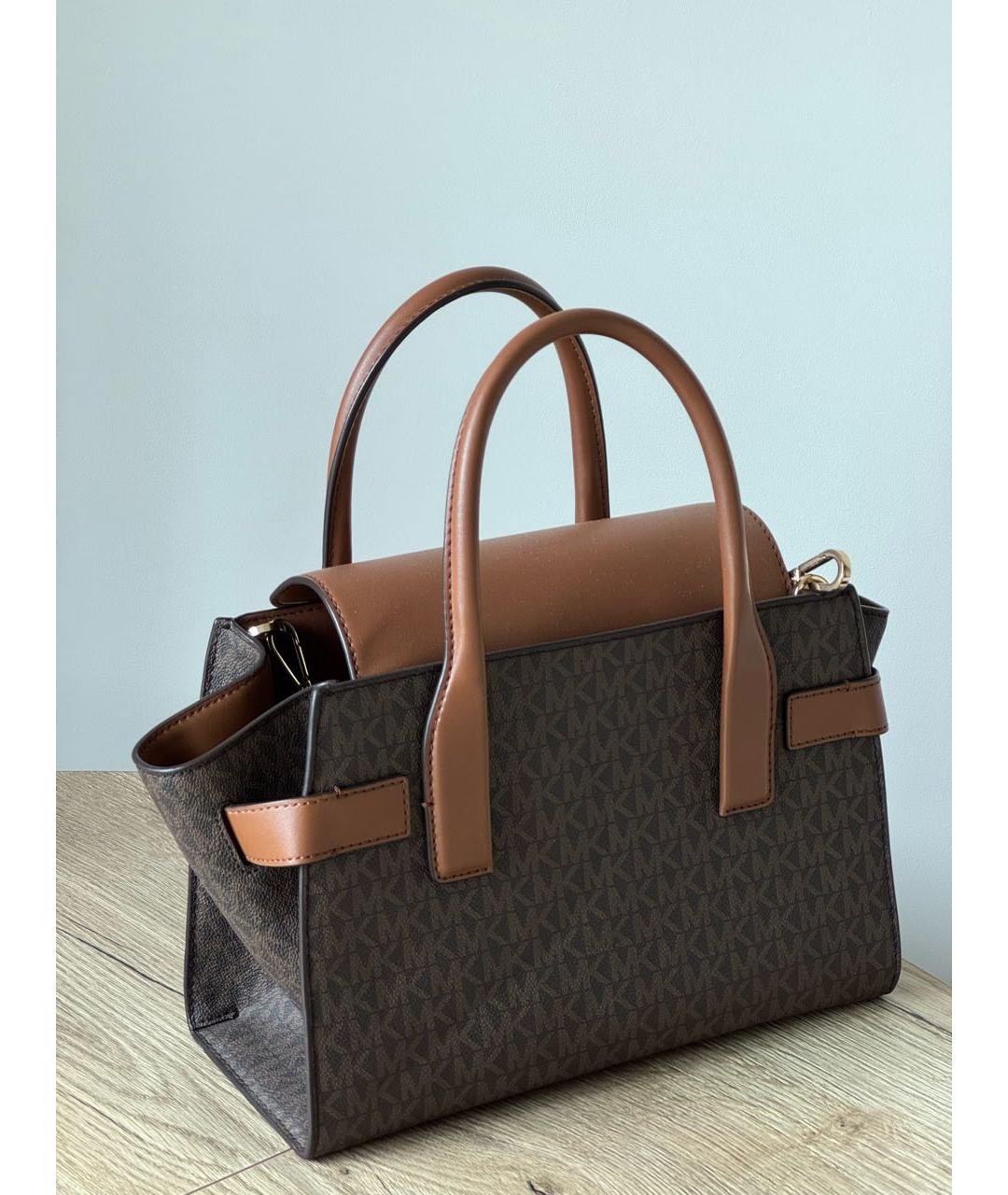 MICHAEL KORS Коричневая сумка с короткими ручками из искусственной кожи, фото 3