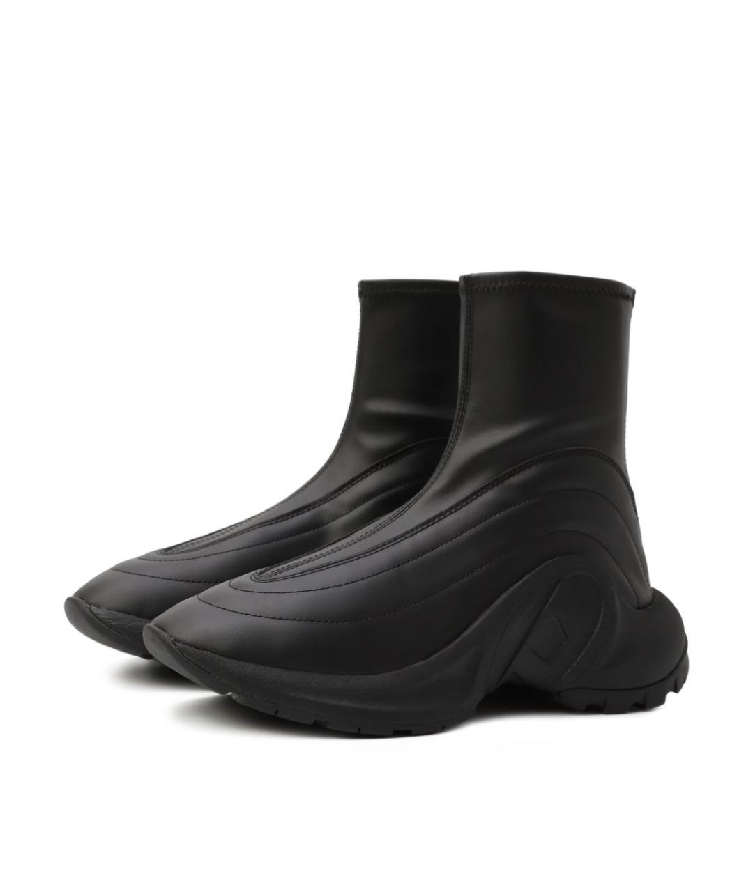 DIESEL Черные кроссовки из искусственной кожи, фото 3