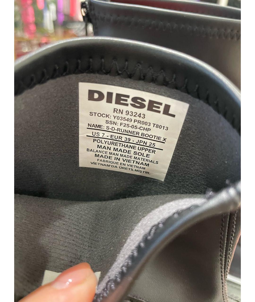 DIESEL Черные кроссовки из искусственной кожи, фото 6