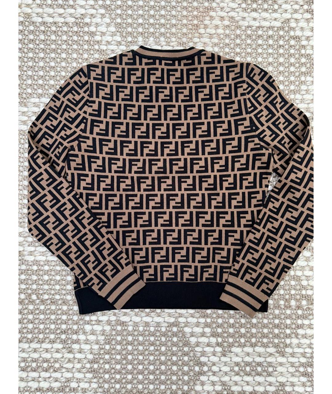 FENDI Коричневый вискозный джемпер / свитер, фото 2