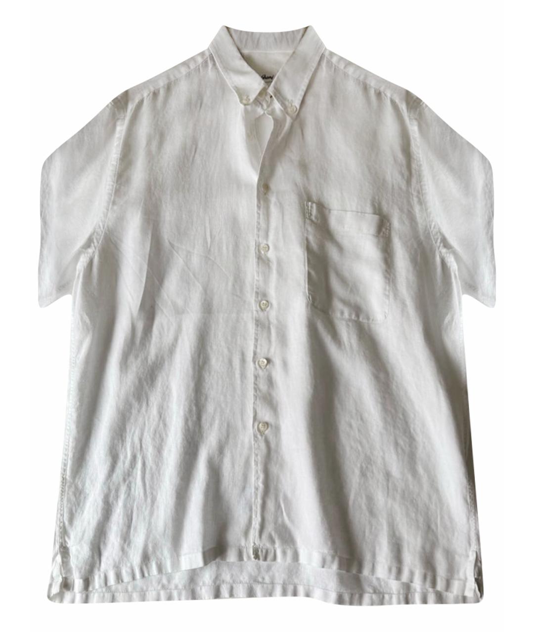 BRIONI Белая льняная классическая рубашка, фото 1