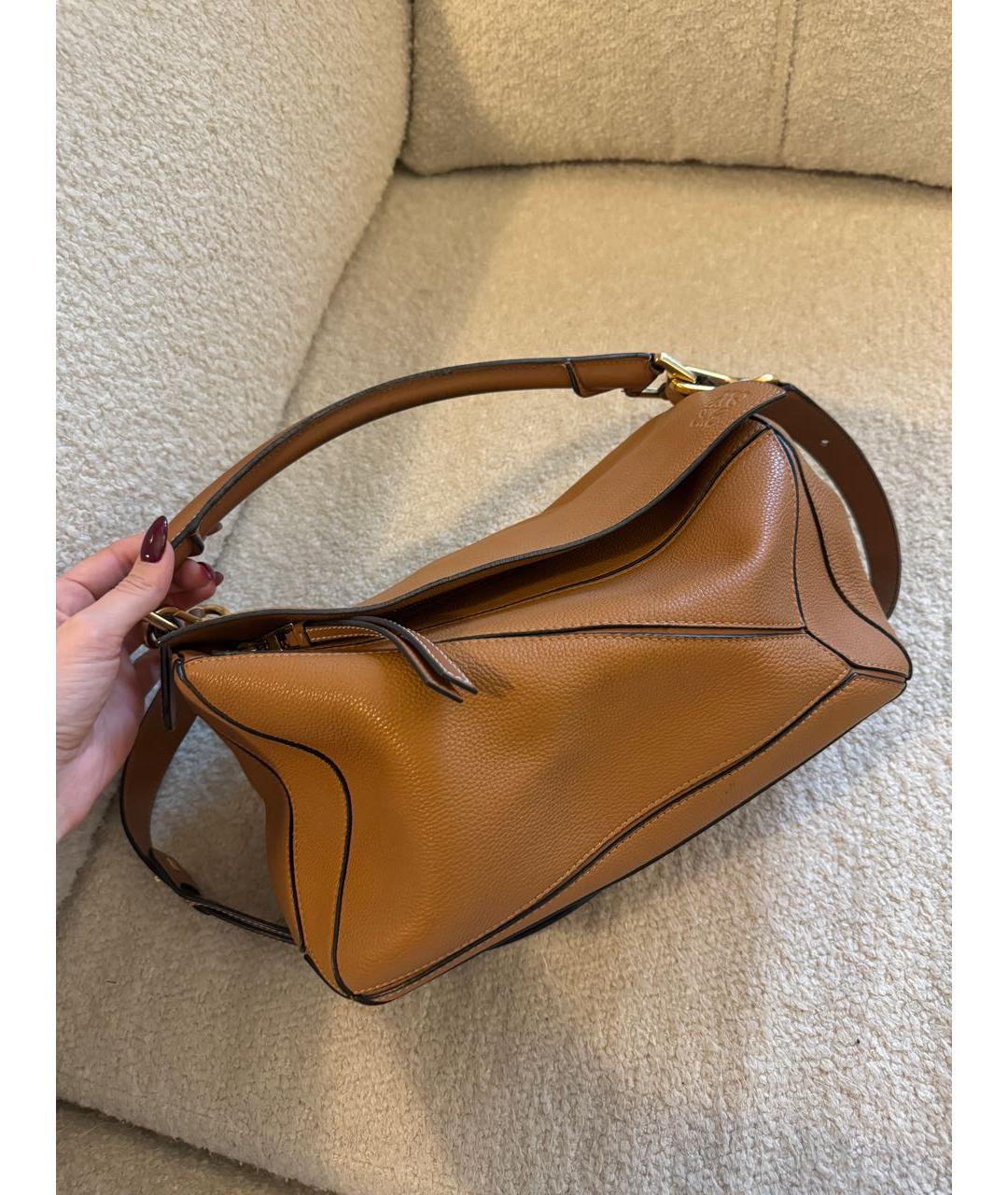 LOEWE Коричневая кожаная сумка через плечо, фото 2