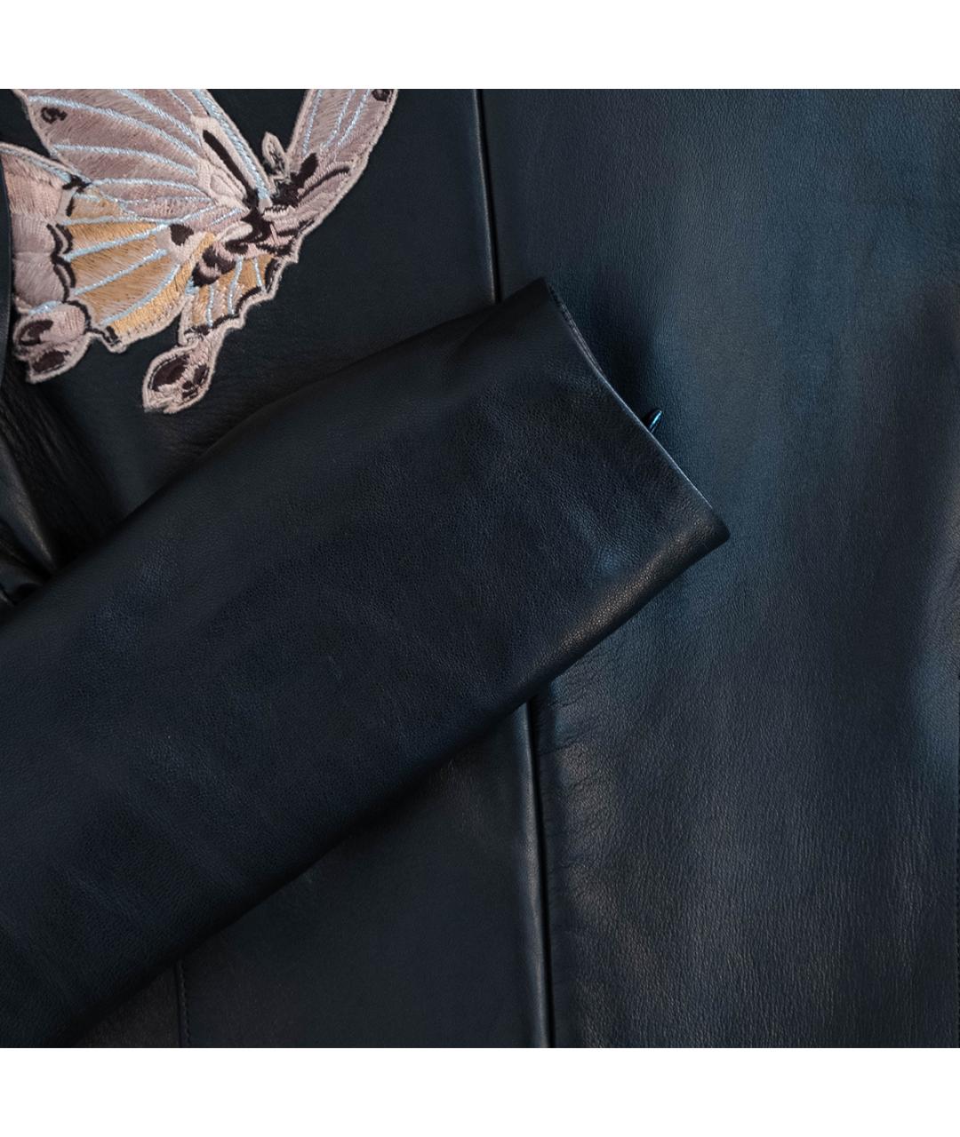 ALEXANDER MCQUEEN Черное кожаное повседневное платье, фото 5