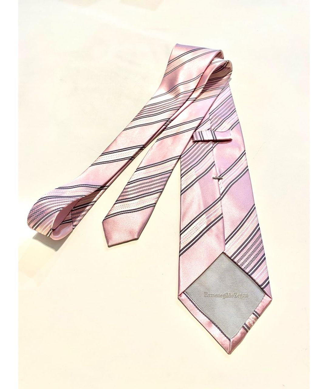 ERMENEGILDO ZEGNA XXX Розовый шелковый галстук, фото 3