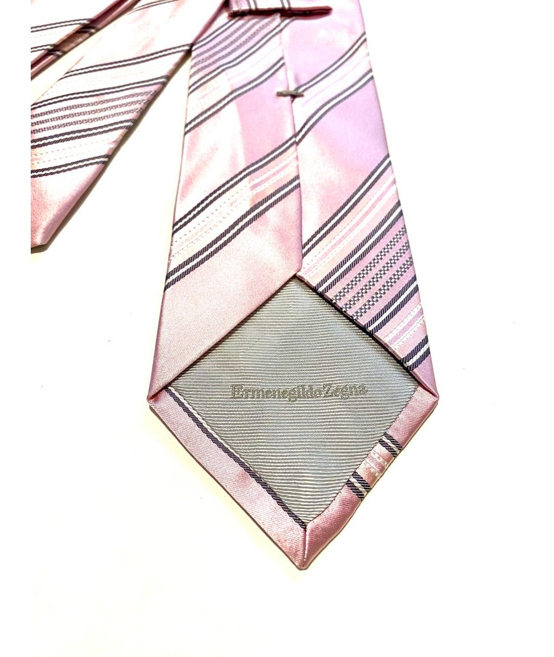 ERMENEGILDO ZEGNA XXX Розовый шелковый галстук, фото 4