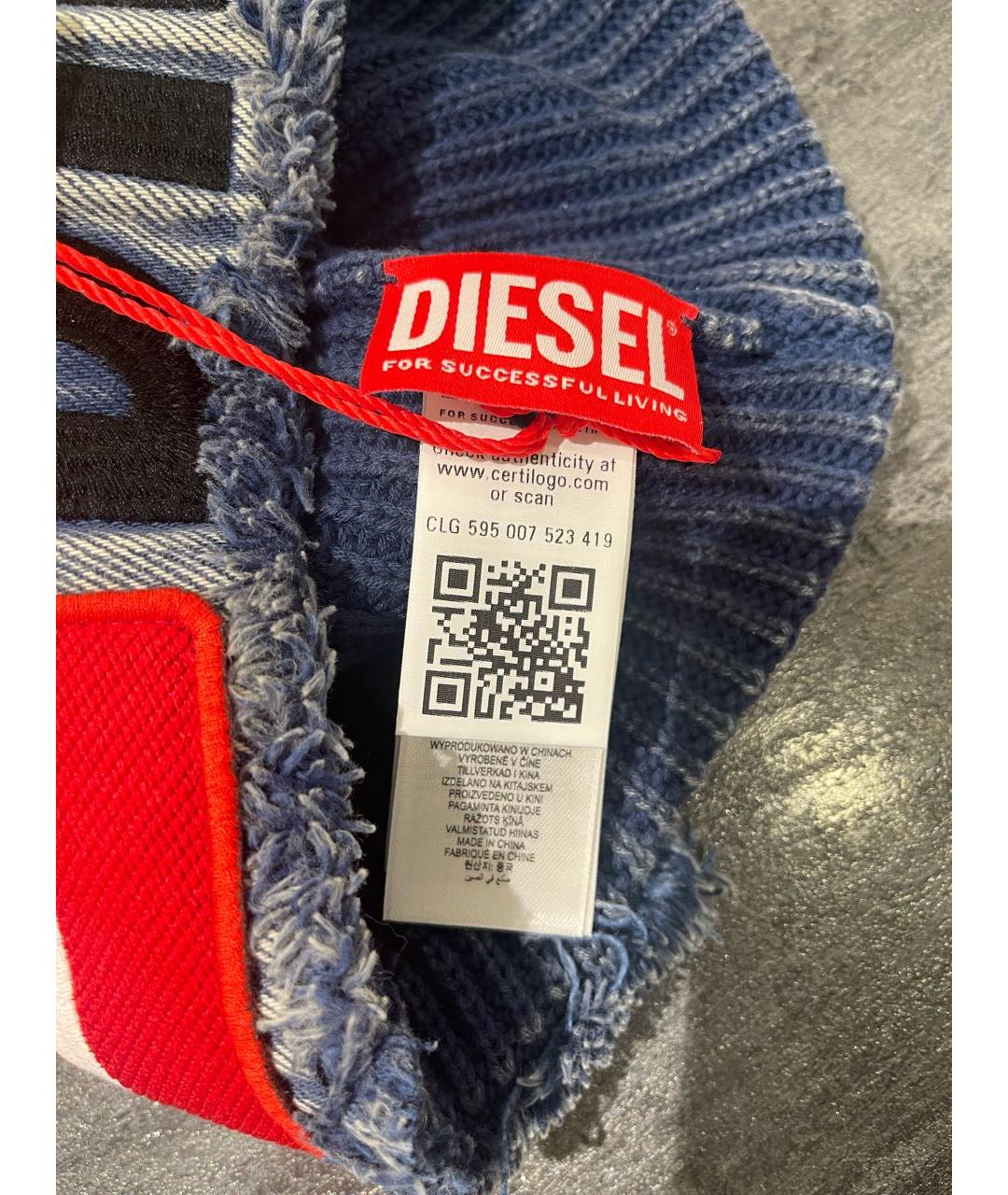 DIESEL Синяя хлопковая шапка, фото 6