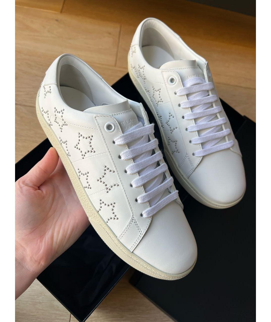 SAINT LAURENT Белые кожаные кеды, фото 6