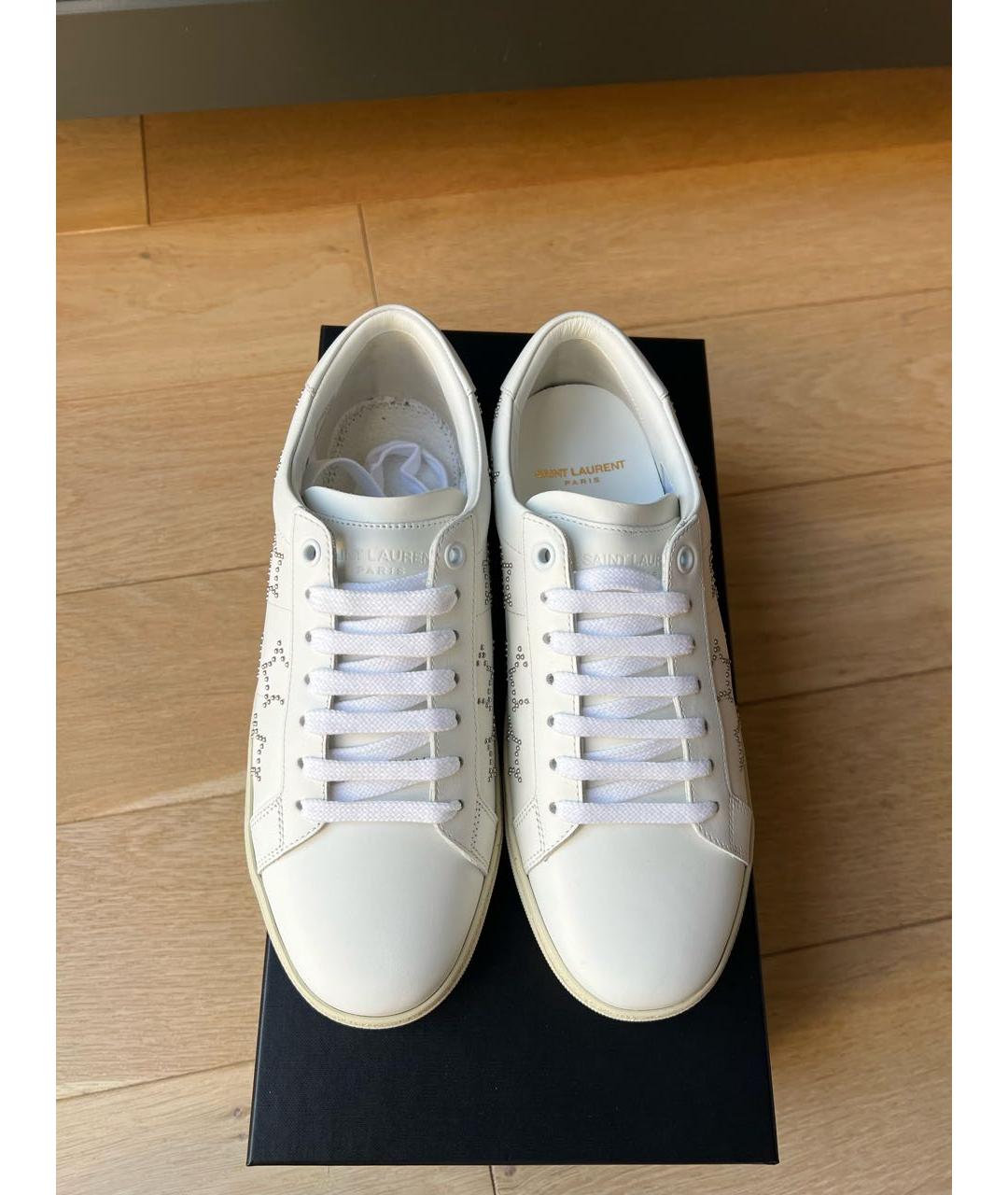SAINT LAURENT Белые кожаные кеды, фото 3