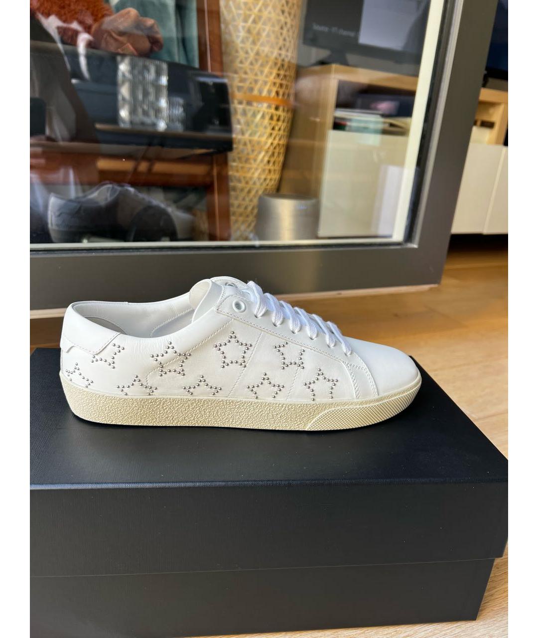 SAINT LAURENT Белые кожаные кеды, фото 9