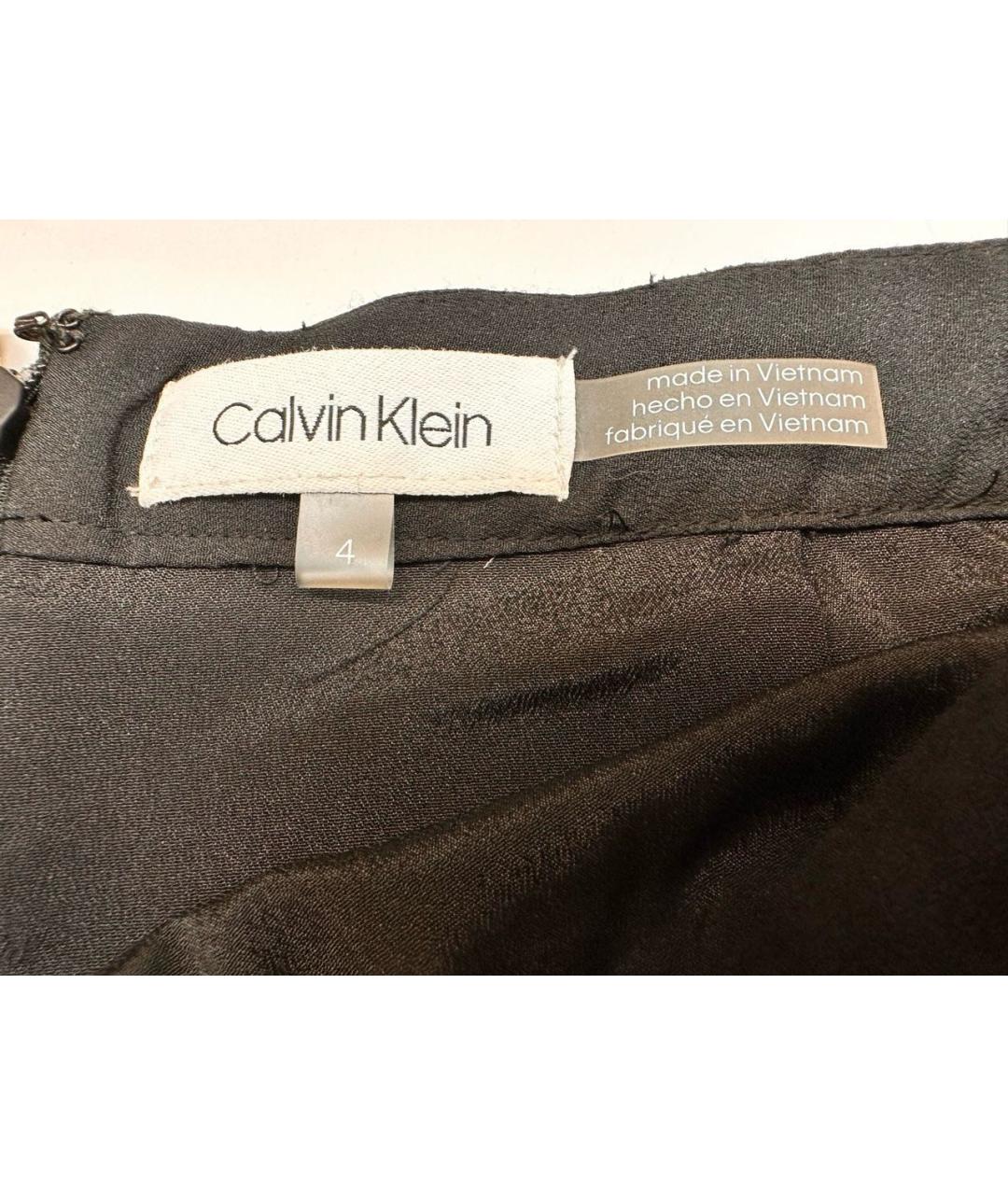 CALVIN KLEIN Бежевая шифоновая юбка миди, фото 4