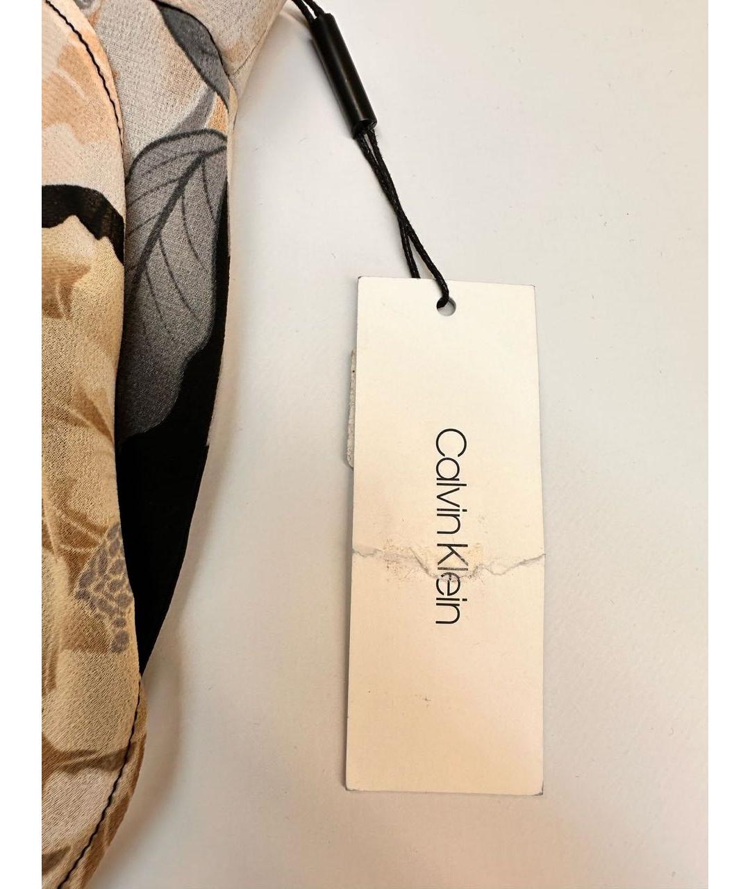 CALVIN KLEIN Бежевая шифоновая юбка миди, фото 5