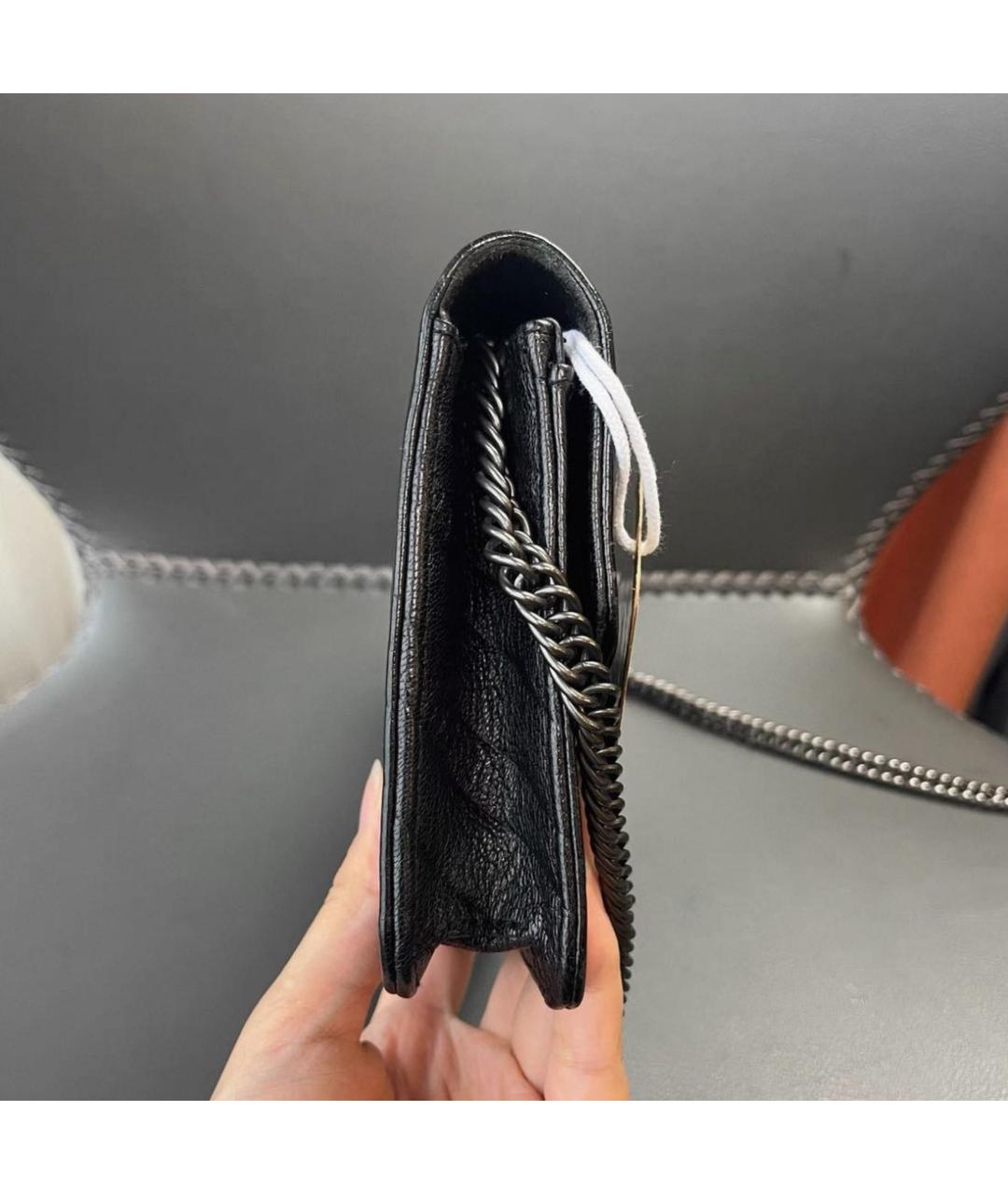 BALENCIAGA Черная кожаная сумка через плечо, фото 4