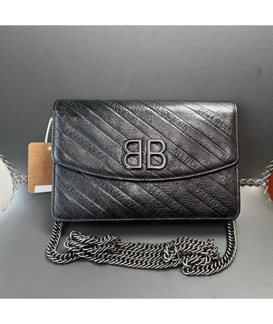 BALENCIAGA Черная кожаная сумка через плечо, фото 7