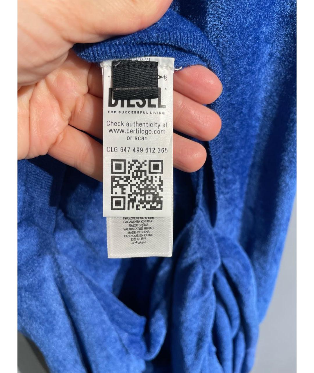 DIESEL Синее вискозное повседневное платье, фото 5